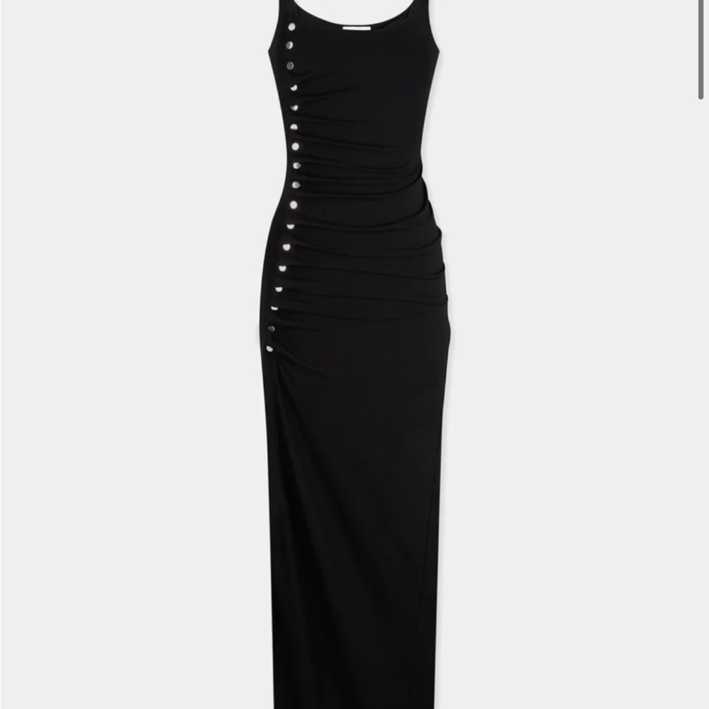 PACO RABANNE Drape Side Button Down Dress L